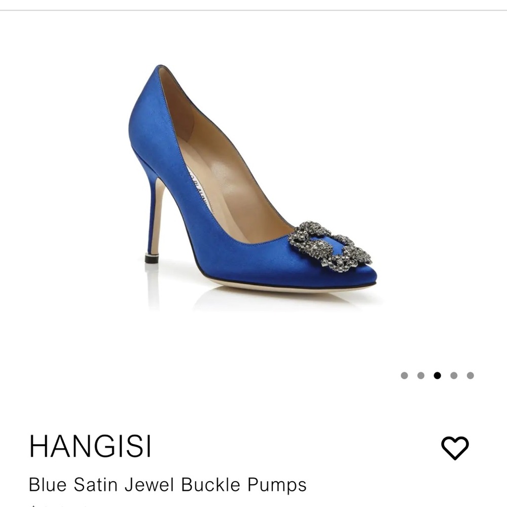 Manolo Blahnik Blue Satin Hangisi pumps